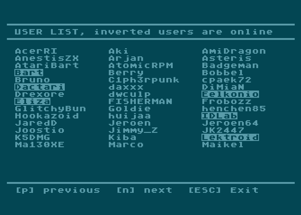 user list