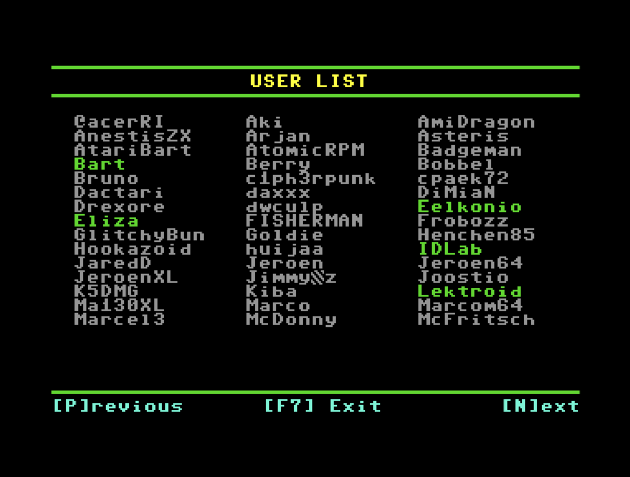user list